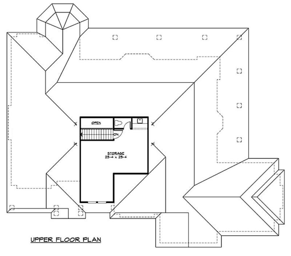 Floor Plan Second Story of Luxury Plan #115-1156